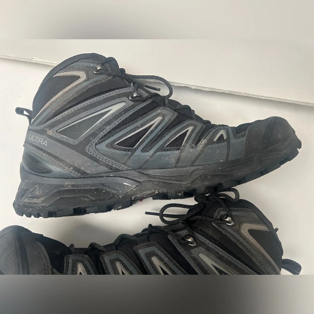 Salomon X Ultra 3 Mid GTX Mens Boots Size 10.5 Black Lace Up 398674 Hiking Shoes